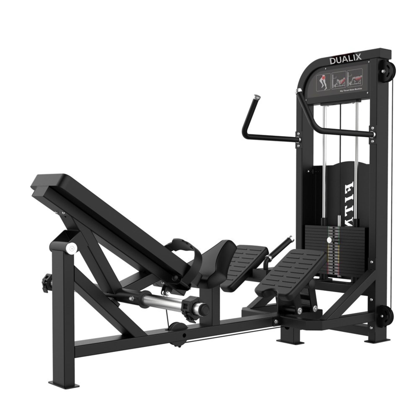 DUALIX Titan Dual Hip Thrust Pin Loaded 120 kg en Plate Loaded – Zwart