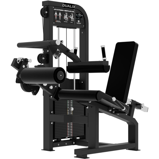 DUALIX Titan Dual Leg Extension and Leg Curl – 120kg weight stack – Black