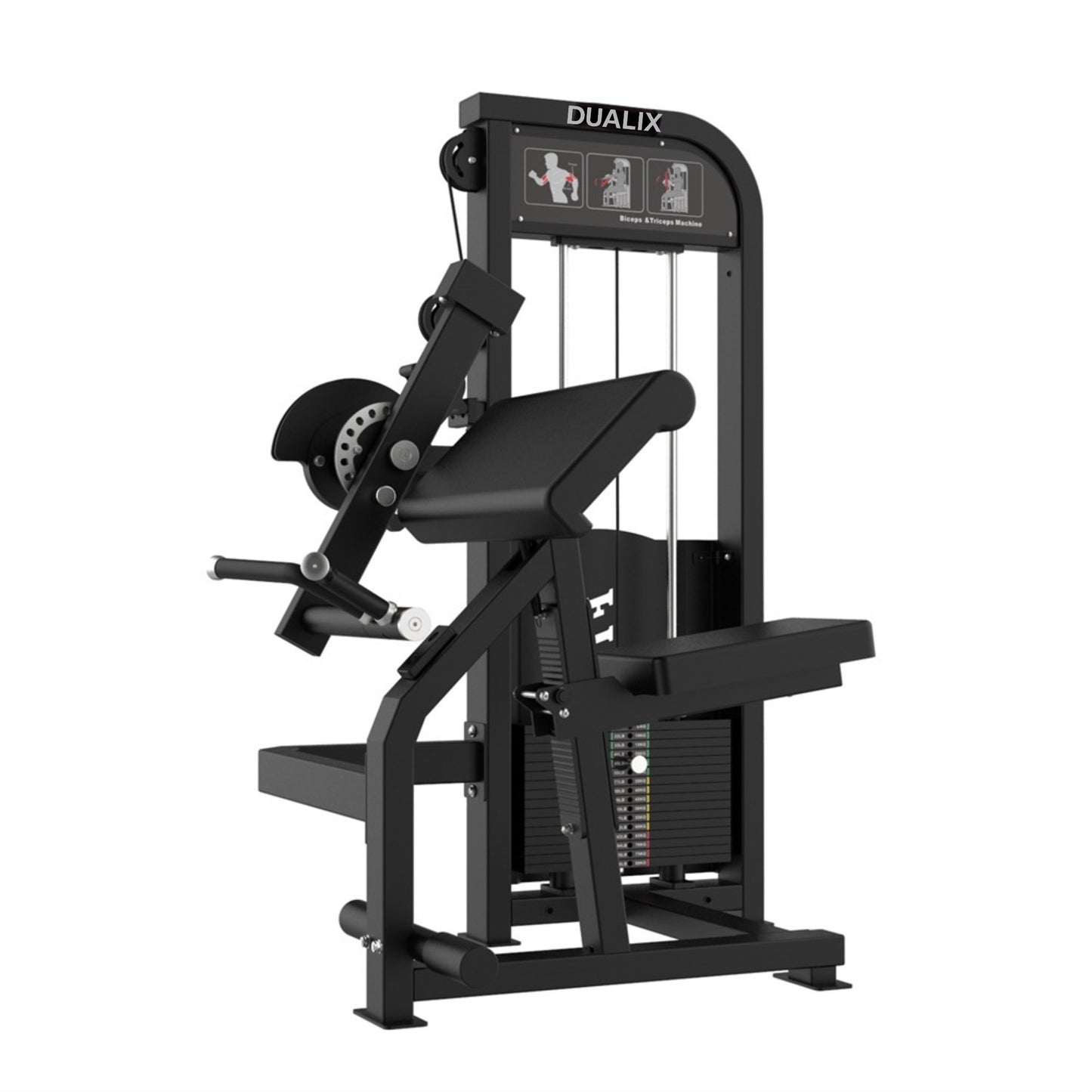 DUALIX Titan Dual Biceps Curl en Triceps Extension 120 kg – Zwart