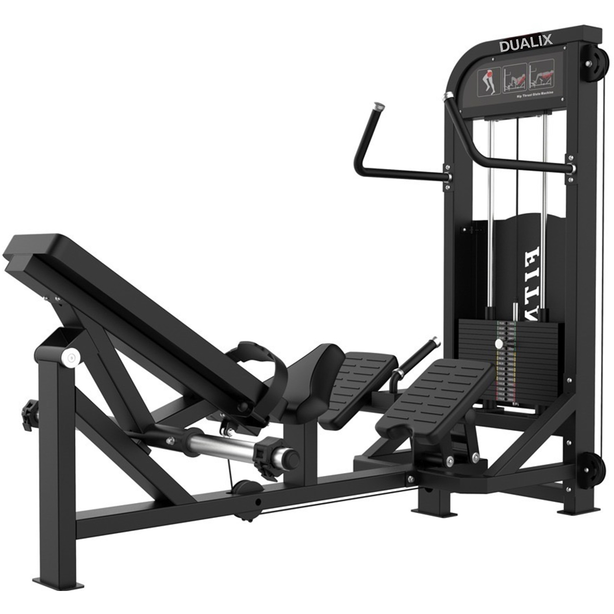 DUALIX Titan Dual Hip Thrust Pin Loaded 120 kg and Plate Loaded – Black