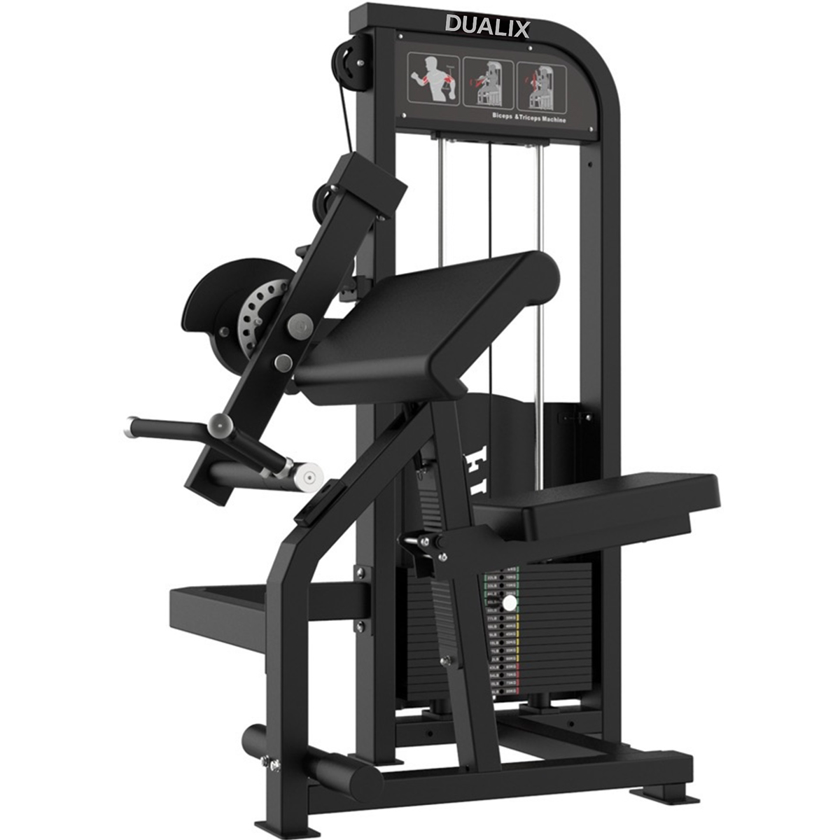 DUALIX Titan Dual Biceps Curl and Triceps Extension 120 kg – Black